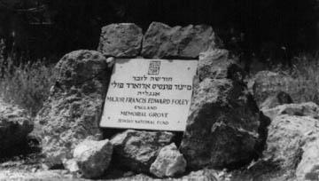 A memorial to Foley in Israel